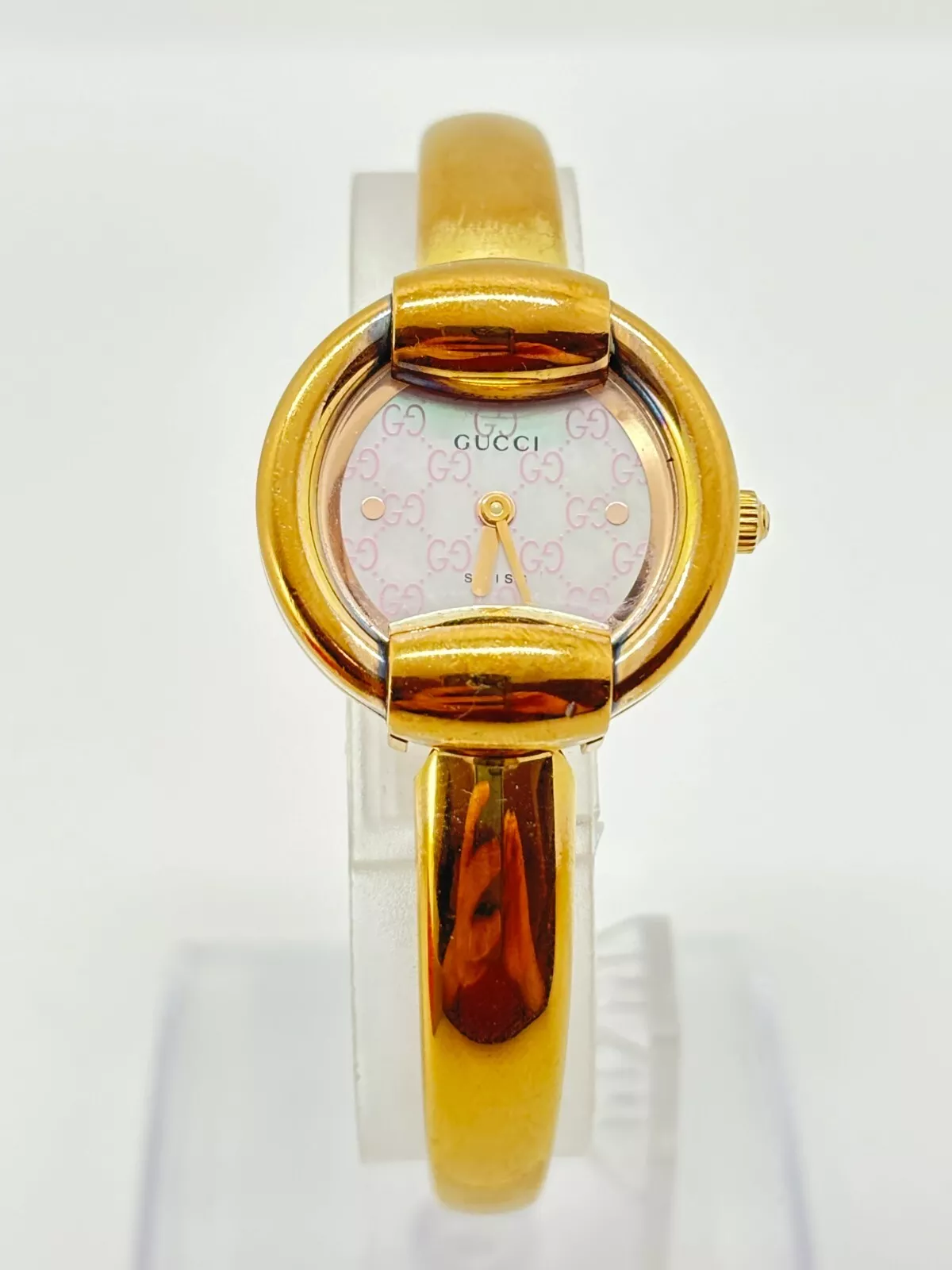 [Lire] Montre Gucci 1400L Femme Ronde Quartz Or Rose Non Testée Pour Pièces