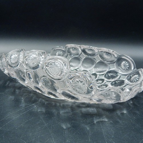 Co-Operative Flint Imperial Jeweled Moon & Stars Folded Bowl Relish Banana EAPG - Picture 4 of 14