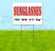 SUNGLASSES 18x24 Yard Sign WITH STAKE Corrugated Bandit USA BUSINESS AVIATORS