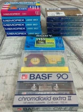 New Lot of 12 Memorex DBS 90 & 60~BASF 90~Sony 60~Sony 120~ Blank Audio Cassette
