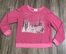 Wildfox Kids Pink Snow Village Sweatshirt Top Girls 12 Long Sleeve Super Soft
