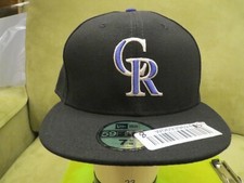 New Era Colo Rockies Classic Authentic On Field Black Fitted Hat, Size 7 5/8