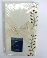 Pier 1 Imports Floral Embroidered Euro Pillow Cover Sham Cream