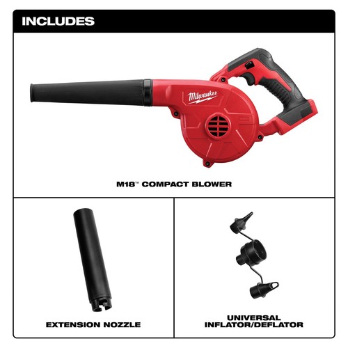 Milwaukee M18 Compact Blower with Extension Nozzle 20-1/2" Model 0884-20 - Picture 2 of 3