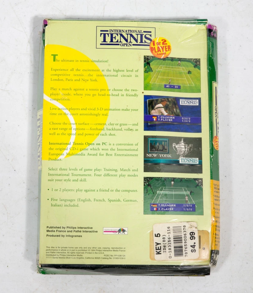 Vintage Philips International Tennis Open DOS game ST533B09 - Image 2 of 4
