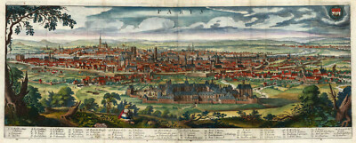1648 Map of Paris France Pictorial Panoramic View Wall Art Poster Print Decor