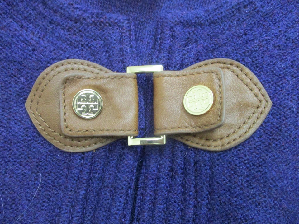 Suéter Tory Burch Mediano Adulto Púrpura Lana Alpaca Hebilla Cuello a Presión Tejido Mujeres M Foto 3 de 4