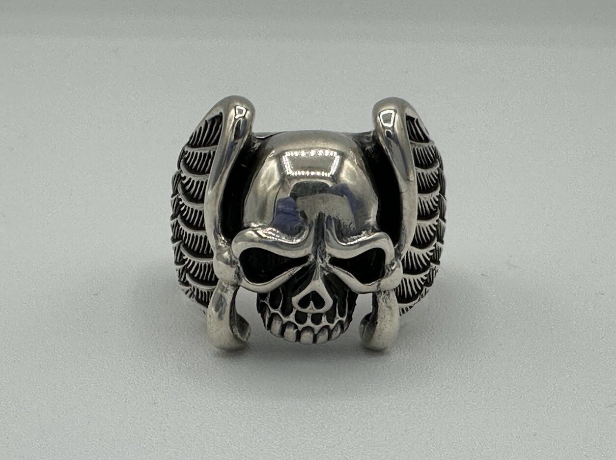 Sterling Silver 925 Men Patterned Handcarved Skul… - image 8