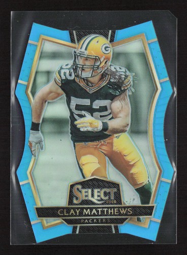 2016 Panini Select #155 Clay Matthews Light Blue Die Cut Prizm #/125