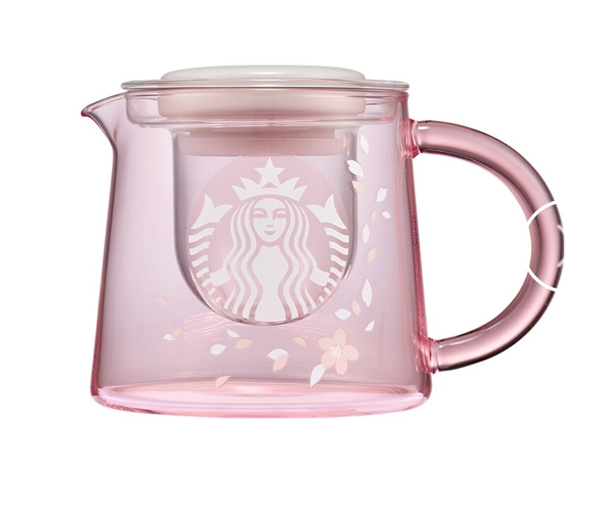 【韓国スタバ】21 桜★Pink glass teacup & saucer 237ml Starbucks Korea 21 Blossom leaves glass teacup set | eBay