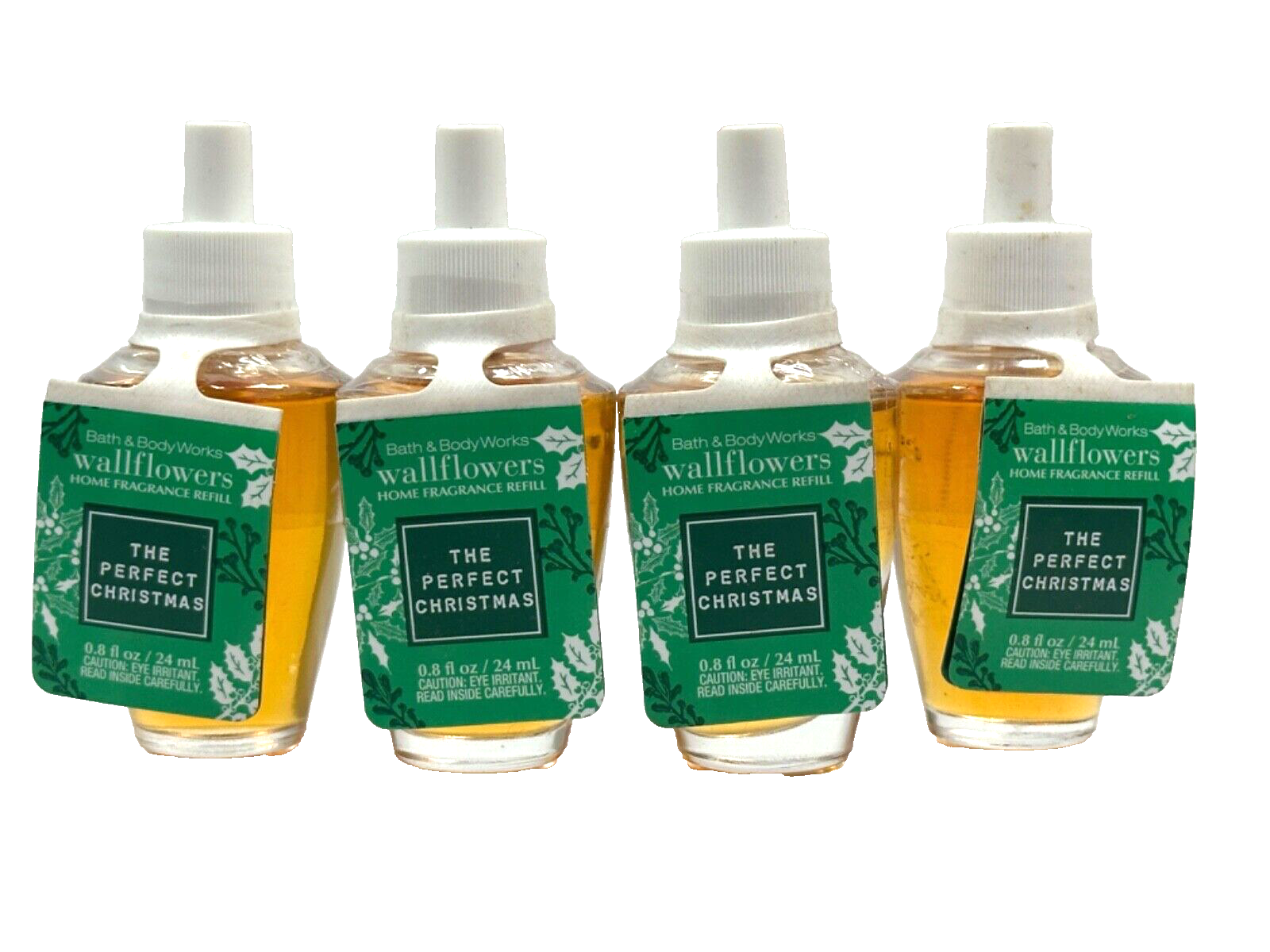 NEW 4 BATH & BODY WORKS THE PERFECT CHRISTMAS WALLFLOWERS BULBS 0.8 FL OZ REFILL-image