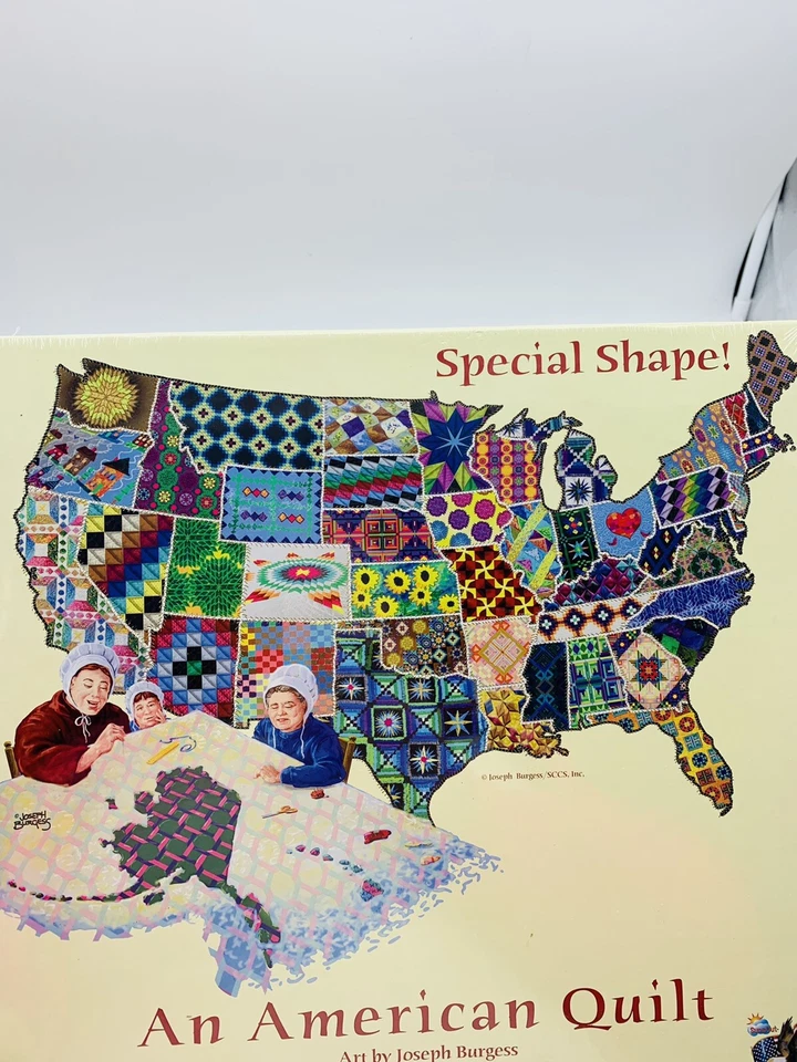 An American Quilt Jigsaw Puzzle USA Map Shaped Sunsout 600 Pieces Brand New - Image 4 of 4
