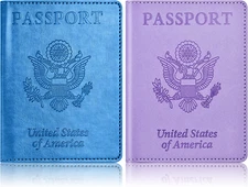 Eoehro 2Pack Passport Holder Wallet Cover Case, Travel Essentials 