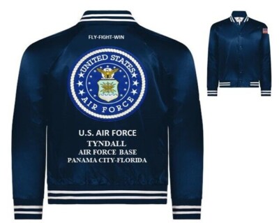 TYNDALL AIR FORCE BASE* PANAMA CITY-FLORIDA*EMBROIDERED SATIN JACKET(BACK ONLY)