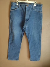 Wrangler 40 X 30 Blue Denim Jeans Men's Straight Leg Work Pants