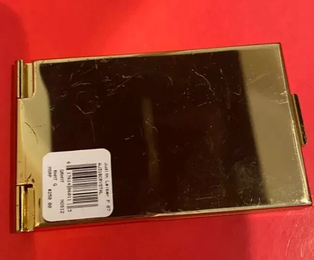 Espejo compacto Judith Leiber negro transparente cristal de Swarovski cebra bolsillo delgado nuevo con etiquetas Foto 3 de 4