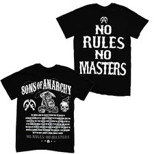 Officially Licensed Sons of Anarchy No Rules No Masters Samcro Adult T-Shirt