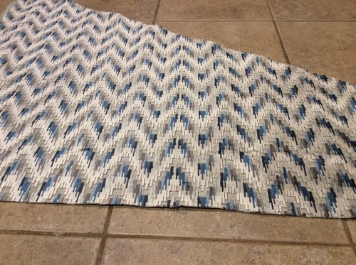 Kravet Lee Jofa Fabric Carnival Chevron Indigo Cut Velvet Triangle Shape Less YD - Picture 8 of 9