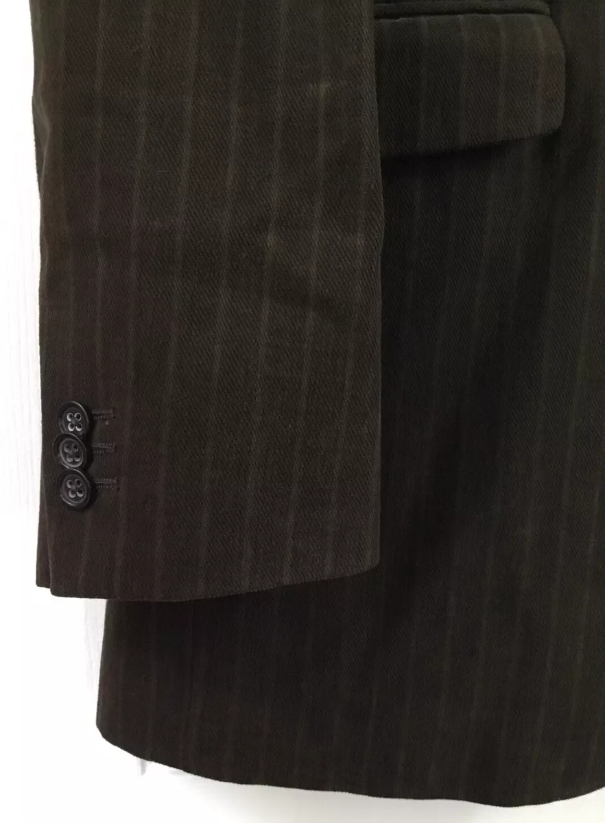 Banana Republic Sport Coat Mens 44L Brown Pinstriped Heavy Cotton