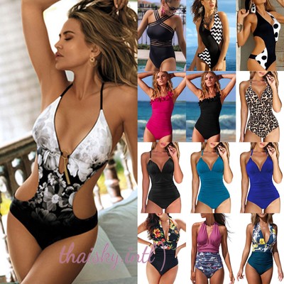 Sexy Damen Frauen Einteiliger Badeanzug Schwimmanzug Monokini Badebekleidungـي