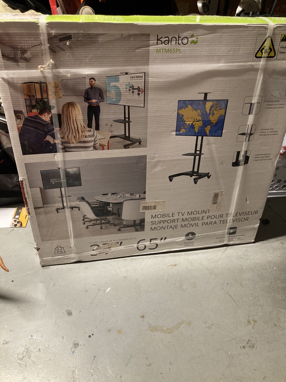 Kanto MTM65PL Mobile TV Mount for 65 inch Screen Black for sale