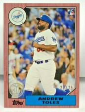 Andrew Toles 2017 Topps On Demand MINI 1987 RC - RED / PINK #'d 20/25 - DODGERS