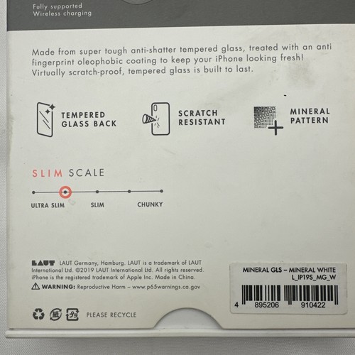 Vidrio Mineral LAUT para iPhone 11 Pro Blanco Templado Hermoso Patrón Mármol - Imagen 5 de 15