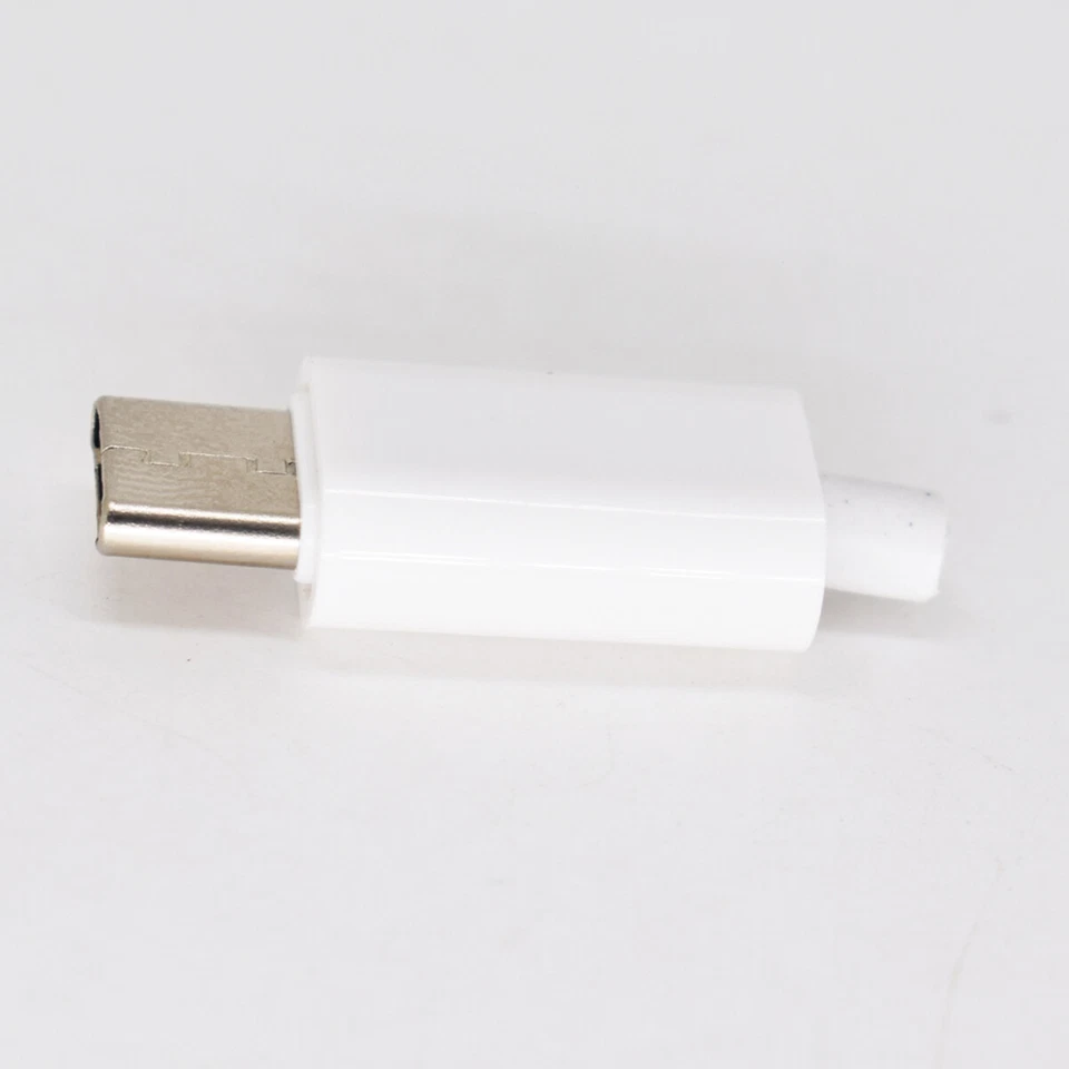 5 Sets USB 3.1 Type C USB C Male Plug DIY Connector Solder Housing Cover White - Image 2 of 4