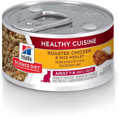 Hill's Science Diet Healthy Cuisine, Adult 1-6,Wet Cat Food,Chicken, 2.8 oz x 24