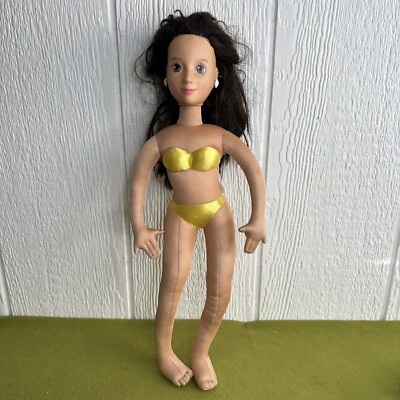 Vintage 1986 Mattel Hot Looks Doll Soft Body Poseable Vinyl Head Ear Rings 