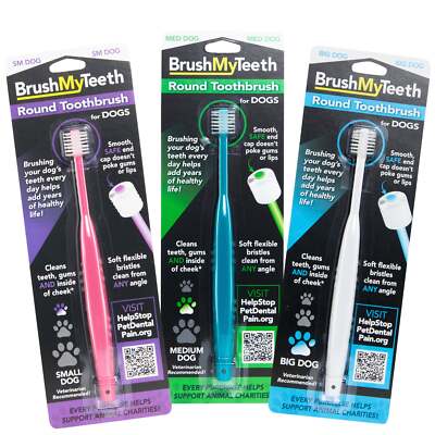 BrushMyTeeth Dog Toothbrush Soft Rounded Bristles for Daily Use