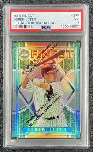 DEREK JETER PSA 7 1995 TOPPS FINEST #279 ROOKIE REFRACTOR WITH COATING RC 4003
