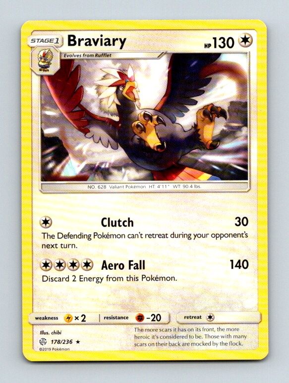 Braviary 178/236 Rare SM - Cosmic Eclipse Pokemon Near Mint