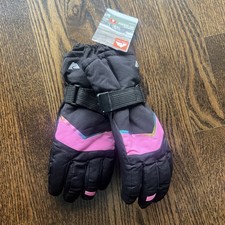 Ozark Technical Reflective Ski Gloves Black And Pink Waterproof Size S/M New 