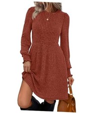Dresses for Women 2025 Long Sleeve Fall Fashion Casual Sweater Large Caramel