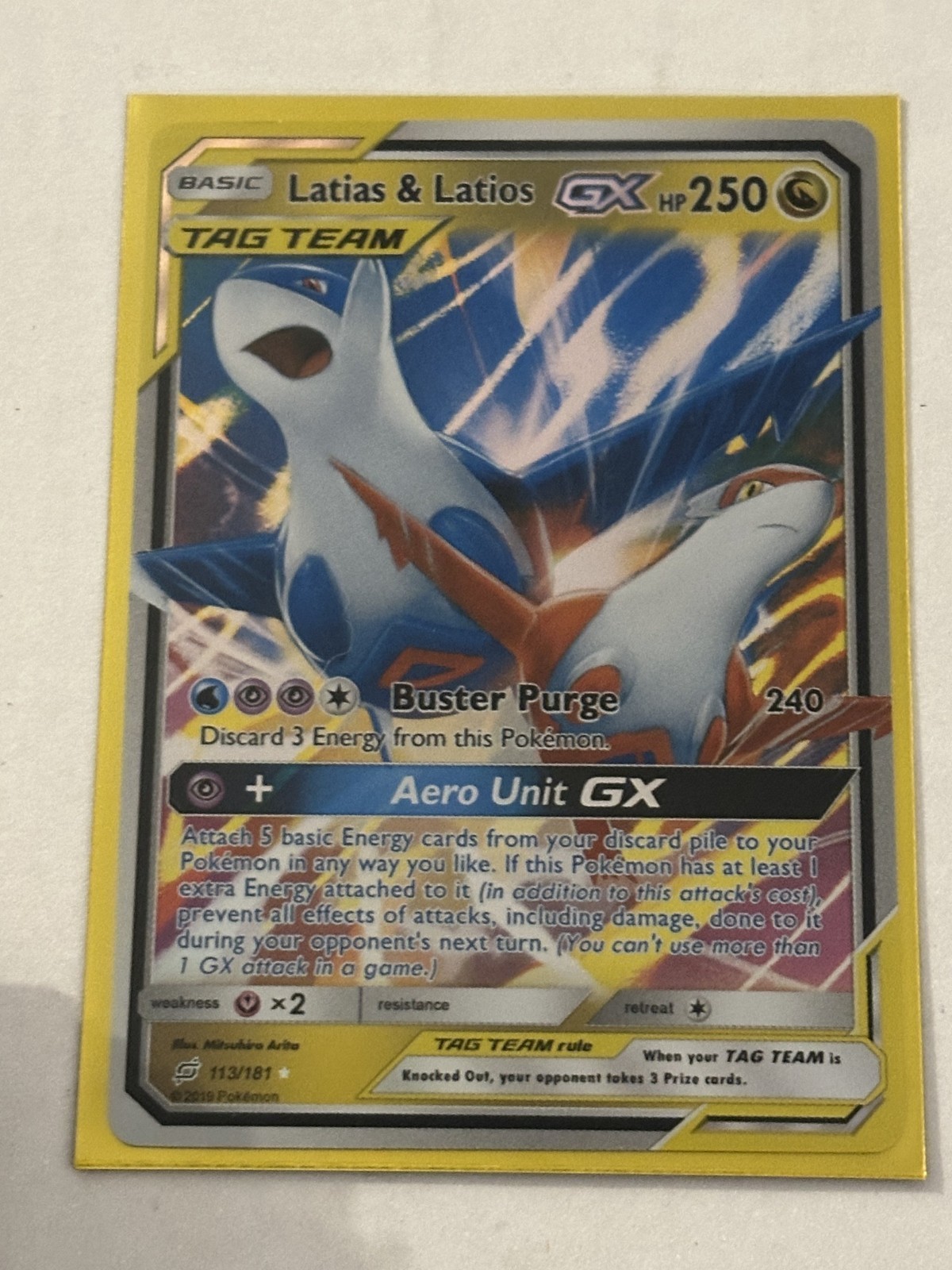 Latias & Latios GX | 113/181 | Ultra Rare | 2019 Pokemon Team Up (Replica)