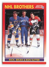1991-92 Score Canadian Bilingual #268 Rich Sutter / Brian Sutter / Ron Sutter