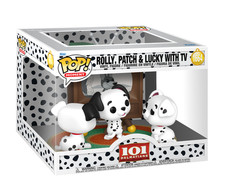 Funko Pop! Moment Disney 101 Dalmatians Rolly, Patch, Lucky With TV Brand New