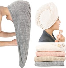 4 Pack Extra Large Microfiber Hair Towel Wraps for Women Super Absorbent,
