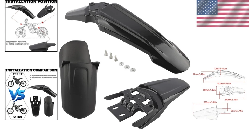 Surron Light Bee Juego de 3 protectores de barro amortiguador - Protege tu bicicleta sin esfuerzo Foto 2 de 4