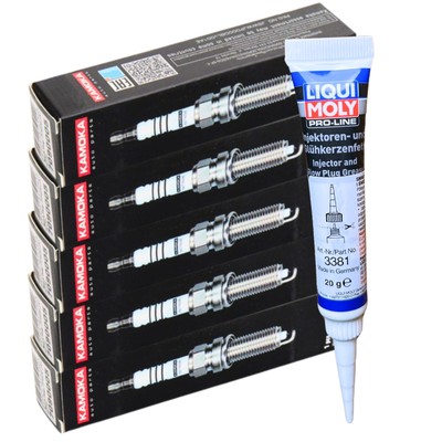5x KAMOKA Zündkerzen + LIQUI MOLY Fett für C30 C70 II S40 S60 I S80 V70 III