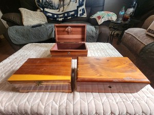 wooden boxes for jewelry-toys - coins -3 boxes