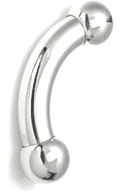 1 PA Prince Albert Jewelry Bent Barbell 2g 1 Inch 25mm Monster 19mm Balls  Gift | eBay