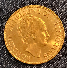 1933 Netherlands 10 Gulden Queen Wilhelmina Gold Coin