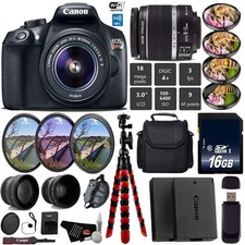 Canon EOS Rebel T6 DSLR Camera with 18-55mm is II Lens UV FLD CPL Filter Kit