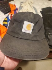 SWEET VINTAGE CARHARTT OVER EARS BLANKET LINED BLACK DUCK HAT SIZE XL USA MADE!!