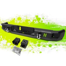 Black Heavy Duty Steel Dual D-rings Rear Corner Step Bumper For 09-18 Ram Truck