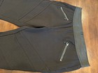 Decree Black Pants Woman’s L Zipper Designs, Elastic Waist, Back Pockets — photo 2