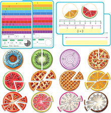 Magnetic Fraction Tiles  Circles, Bars,Math Manipulatives, Fraction