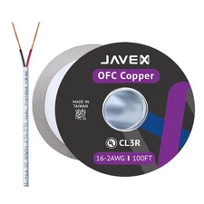 JAVEX 16/2 Speaker Wire 100ft CL3R In-Wall Outdoor Oxygen-Free Copper